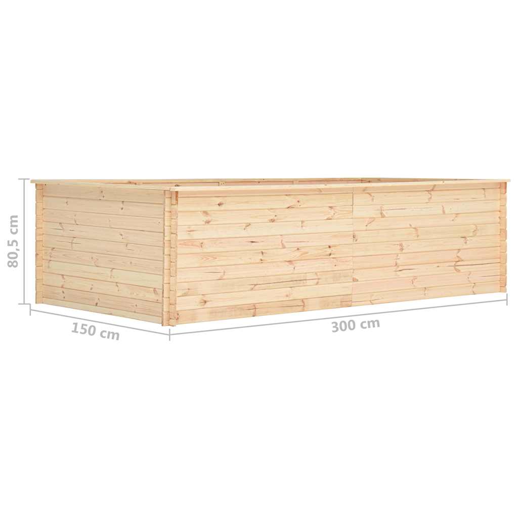 Sodo lovelis, 300x150x80,5cm, pušies mediena, aukštas Sodo lovelis, 300x150x80,5cm, pušies mediena, aukštas
