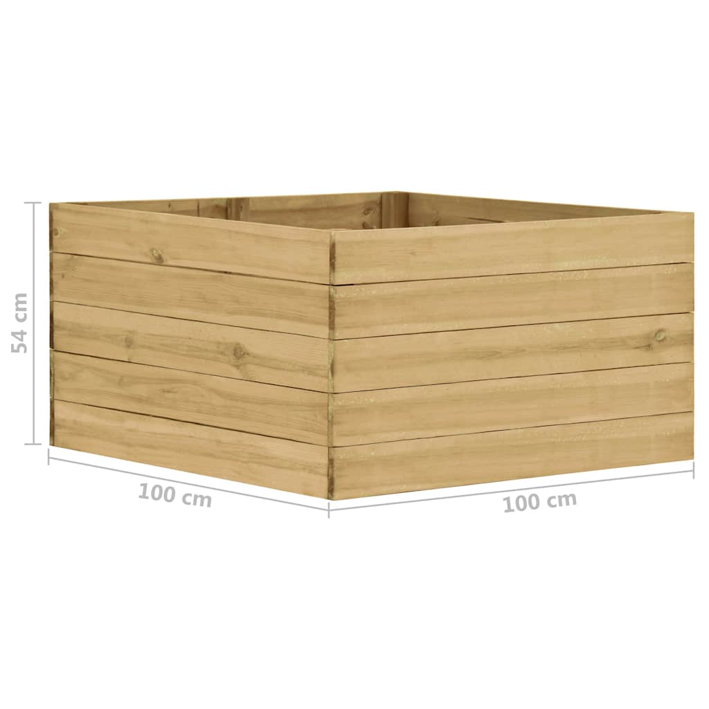 Sodo lovelis, 100x100x54cm, impregnuota pušies mediena, aukštas Sodo lovelis, 100x100x54cm, impregnuota pušies mediena, aukštas