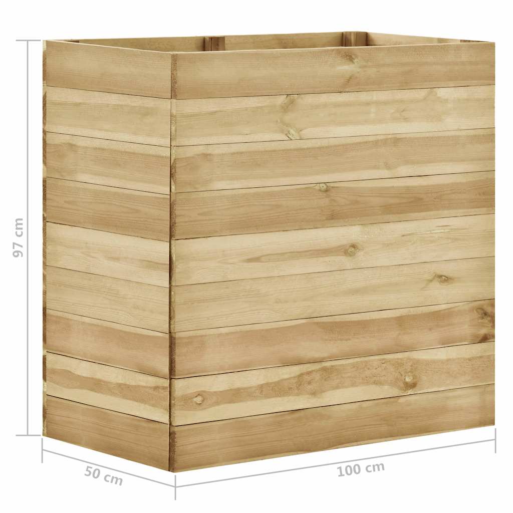 Sodo lovelis, 100x50x97cm, impregnuota pušies mediena, aukštas Sodo lovelis, 100x50x97cm, impregnuota pušies mediena, aukštas