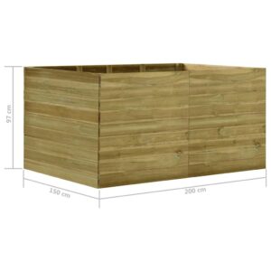 Sodo lovelis, 200x150x97cm, impregnuota pušies mediena, aukštas