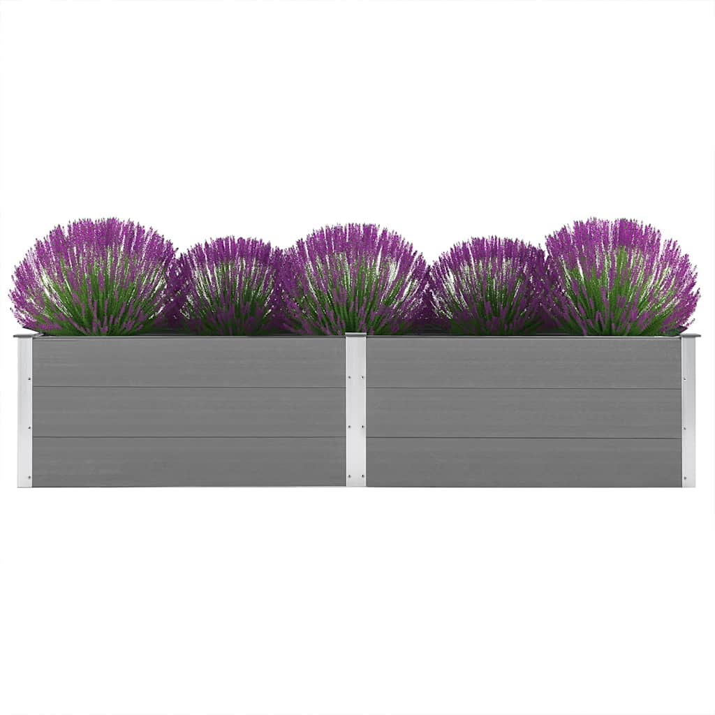 Sodo lovelis, pilkas, 250x50x54cm, WPC, aukštas Sodo lovelis, pilkas, 250x50x54cm, WPC, aukštas - Image 3