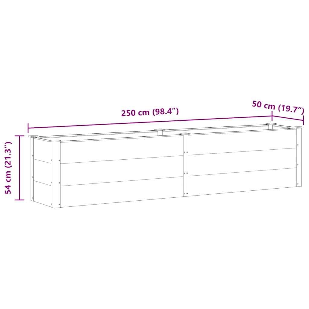 Sodo lovelis, pilkas, 250x50x54cm, WPC, aukštas Sodo lovelis, pilkas, 250x50x54cm, WPC, aukštas - Image 7