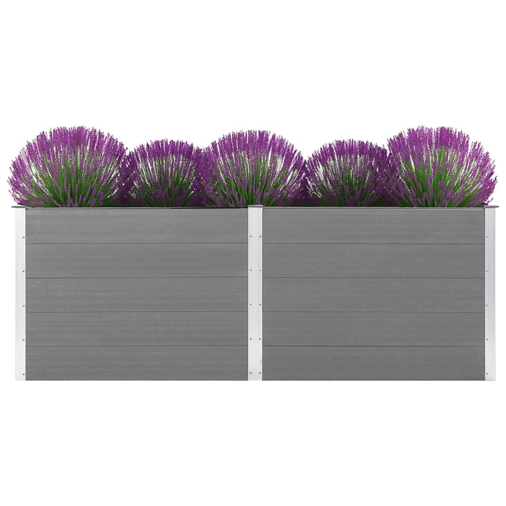 Sodo lovelis, pilkas, 250x50x91cm, WPC, aukštas Sodo lovelis, pilkas, 250x50x91cm, WPC, aukštas - Image 3