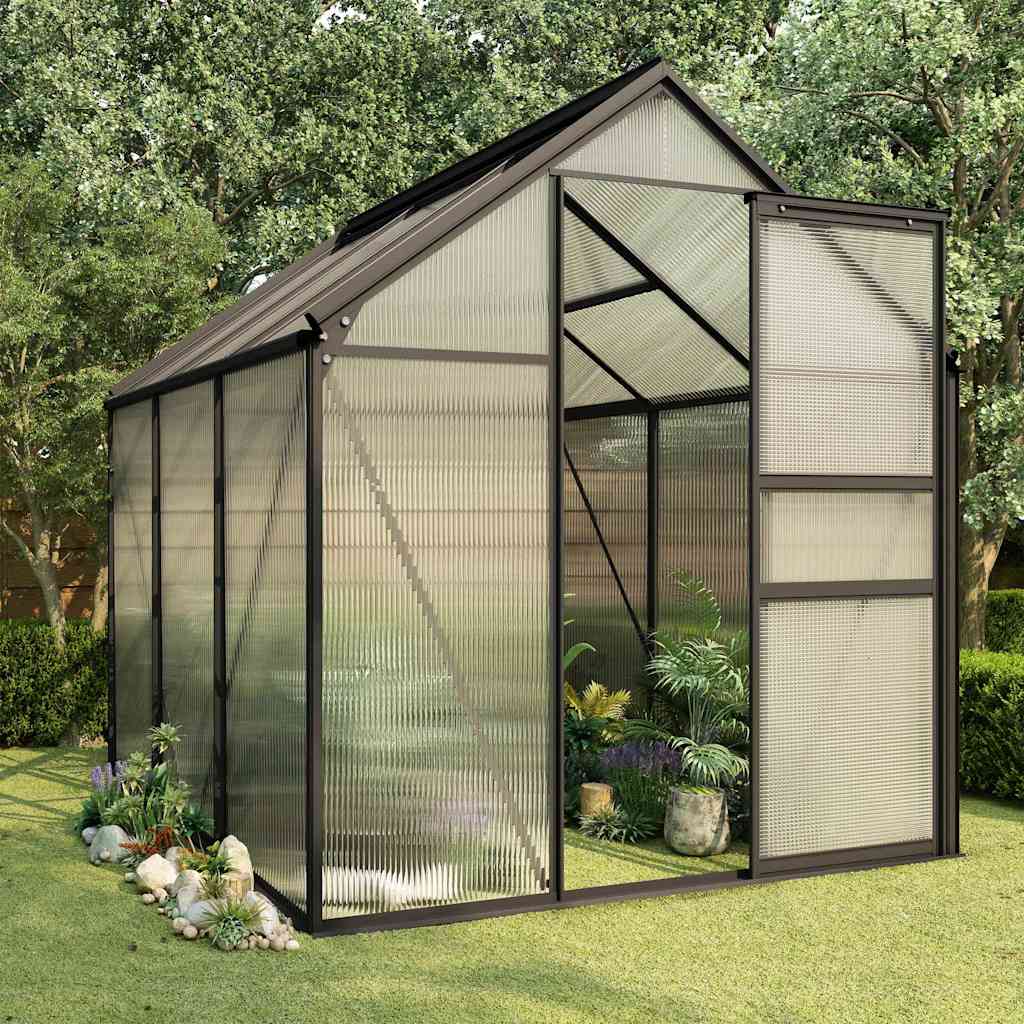 Šiltnamis, antracito spalvos, aliuminis, 3,61m² Šiltnamis, antracito spalvos, aliuminis, 3,61m² - Image 2