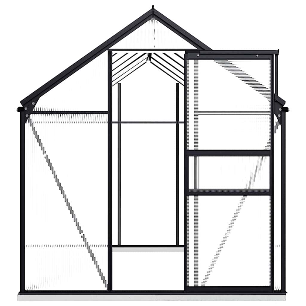 Šiltnamis su pagrindo rėmu, antracito, aliuminis, 7,03m² Šiltnamis su pagrindo rėmu, antracito, aliuminis, 7,03m² - Image 3