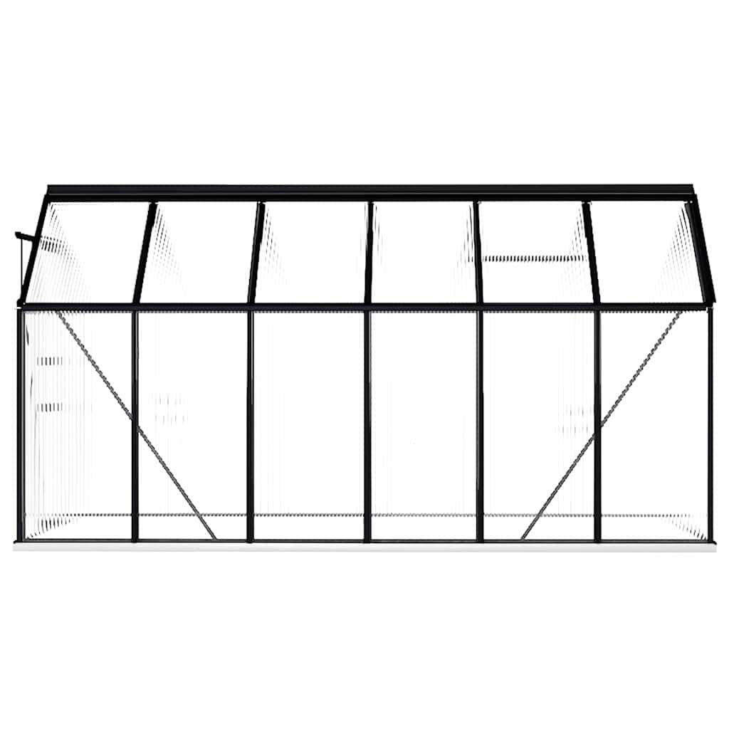 Šiltnamis su pagrindo rėmu, antracito, aliuminis, 7,03m² Šiltnamis su pagrindo rėmu, antracito, aliuminis, 7,03m² - Image 4
