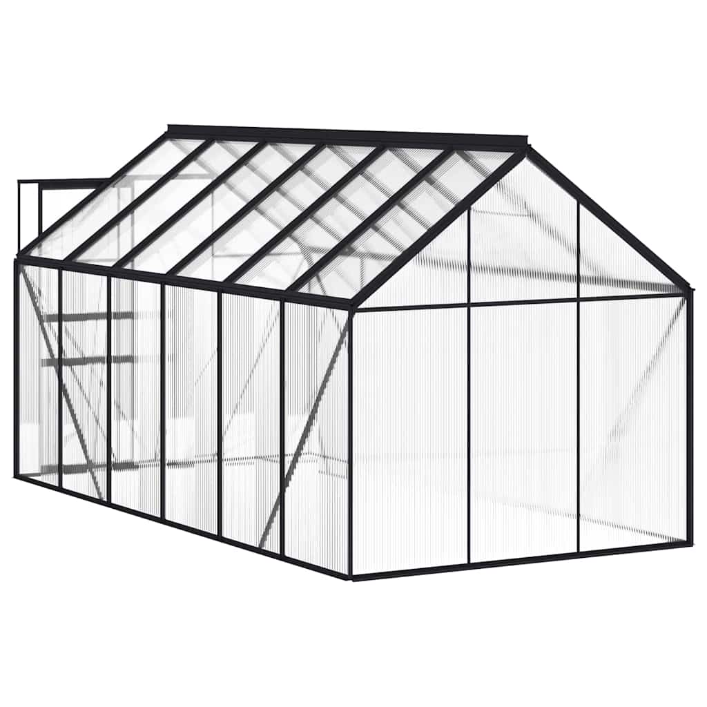 Šiltnamis su pagrindo rėmu, antracito, aliuminis, 7,03m² Šiltnamis su pagrindo rėmu, antracito, aliuminis, 7,03m² - Image 5