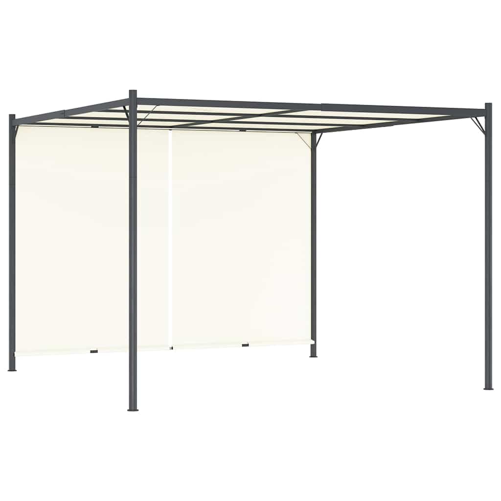 Pergolė su reguliuojamu stogu, kreminė balta, 3x3m, plienas Pergolė su reguliuojamu stogu, kreminė balta, 3x3m, plienas - Image 2