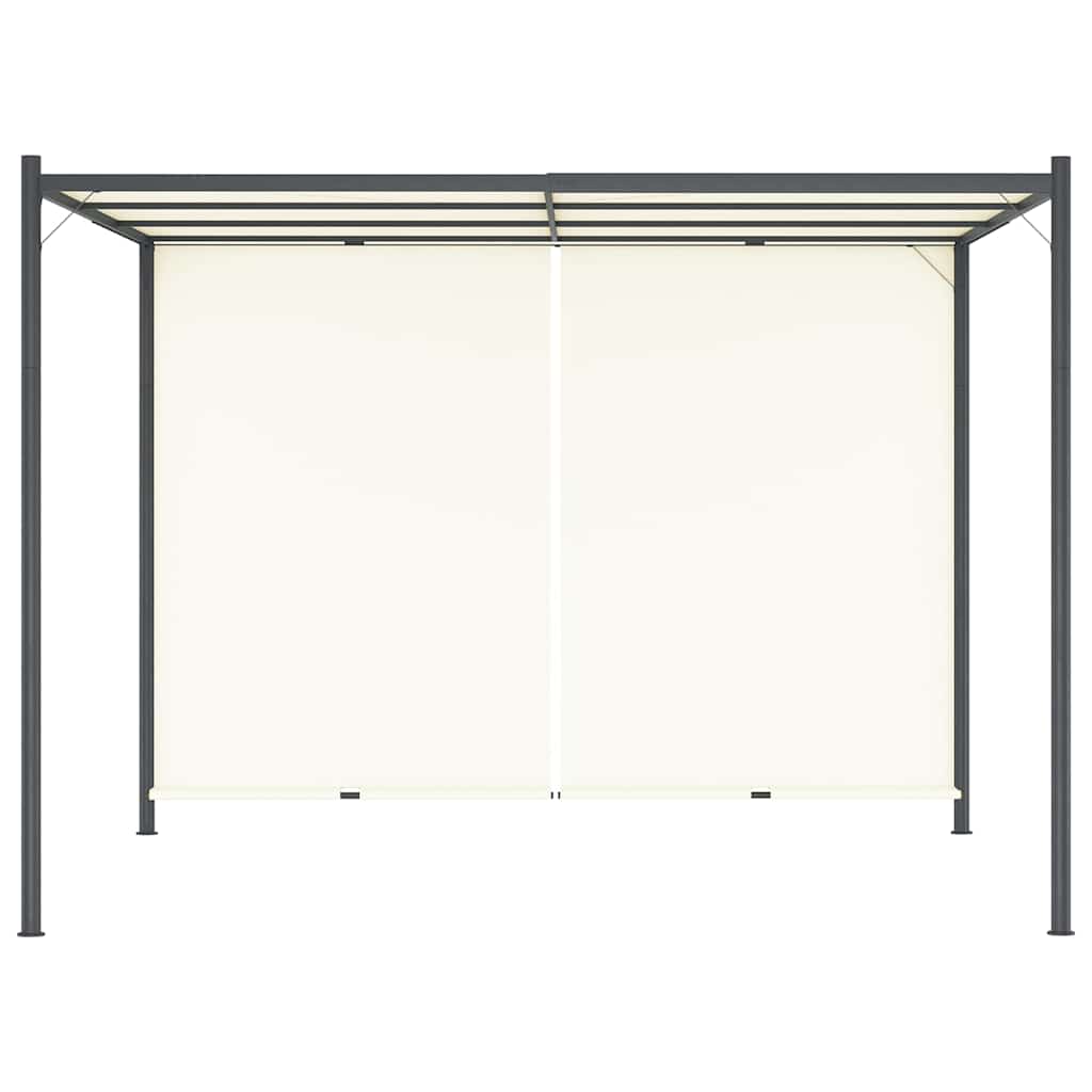 Pergolė su reguliuojamu stogu, kreminė balta, 3x3m, plienas Pergolė su reguliuojamu stogu, kreminė balta, 3x3m, plienas - Image 4