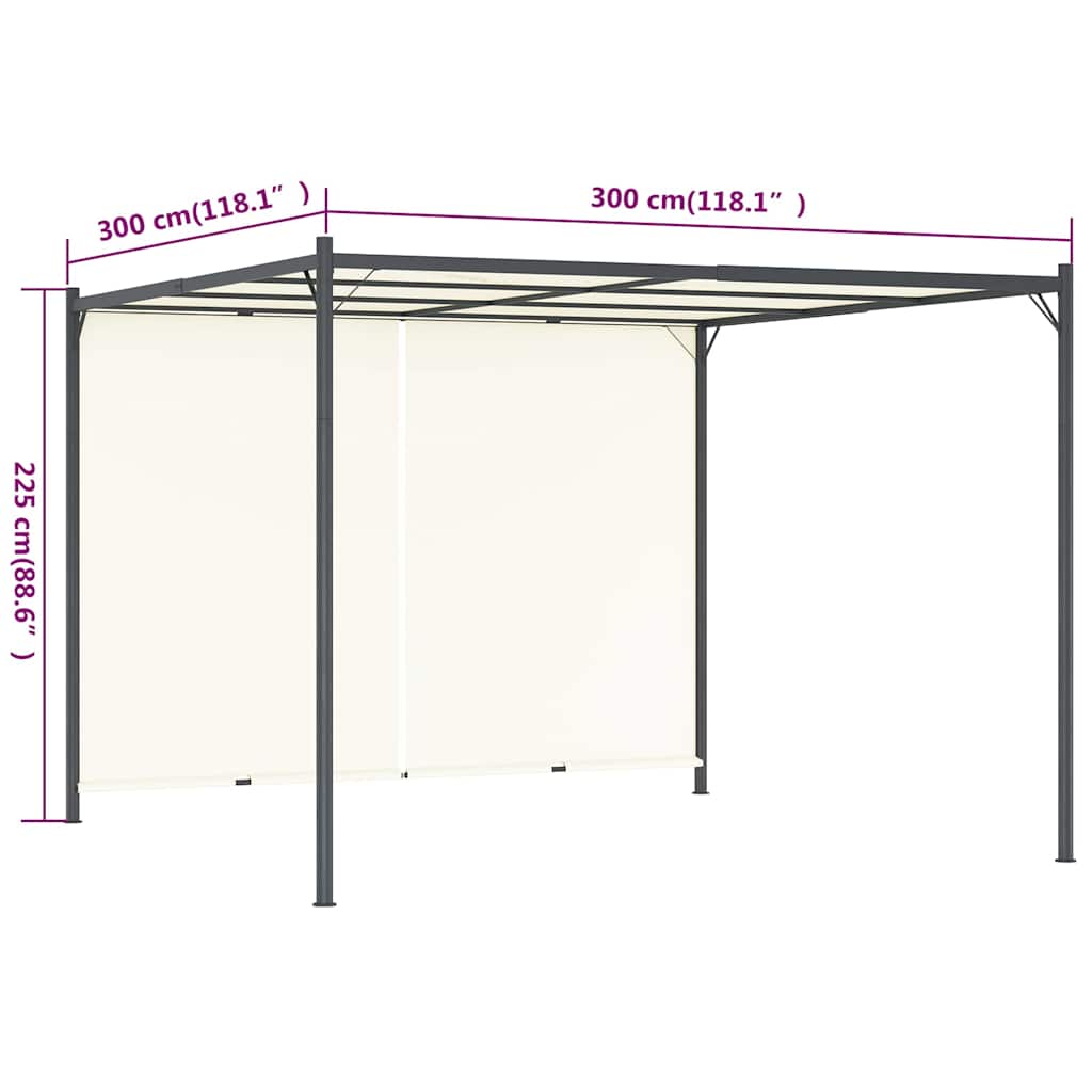 Pergolė su reguliuojamu stogu, kreminė balta, 3x3m, plienas Pergolė su reguliuojamu stogu, kreminė balta, 3x3m, plienas