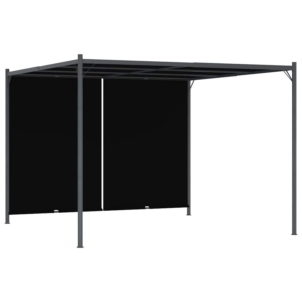 Sodo pergolė su ištraukiamu stogu, antracito spalvos, 3x3m Sodo pergolė su ištraukiamu stogu, antracito spalvos, 3x3m - Image 2