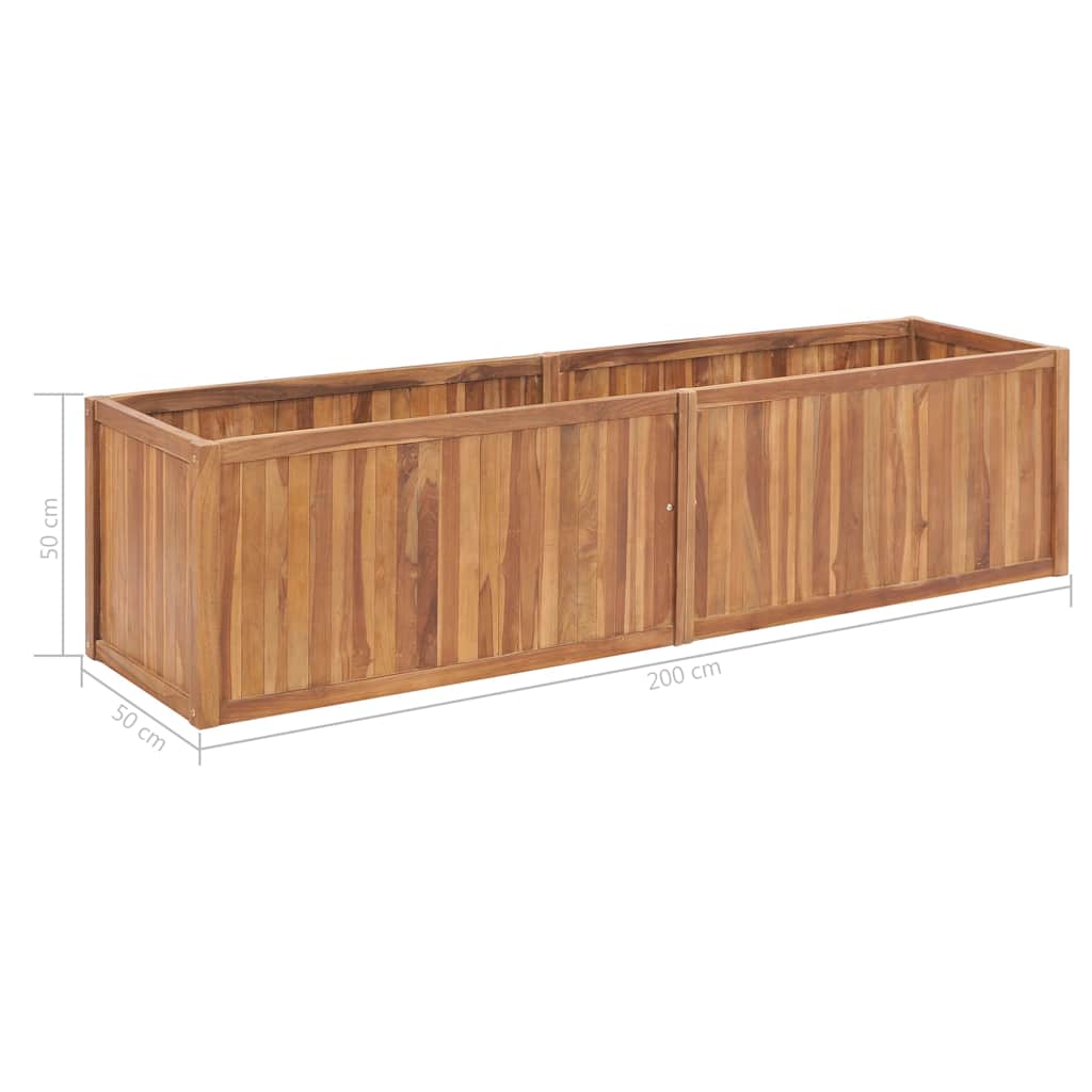 Sodo lovelis, 200x50x50cm, tikmedžio masyvas, aukštas Sodo lovelis, 200x50x50cm, tikmedžio masyvas, aukštas