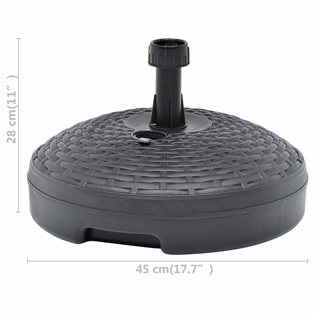 Skėčio pagrindas, antracito, 20l, ratano imitacijos plastikas Skėčio pagrindas, antracito, 20l, ratano imitacijos plastikas