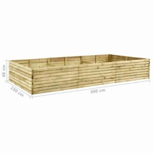Sodo lovelis, 300x150x48cm, impregnuota pušies mediena, aukštas
