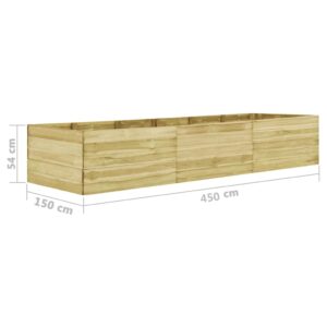 Sodo lovelis, 450x150x54cm, impregnuota pušies mediena, aukštas