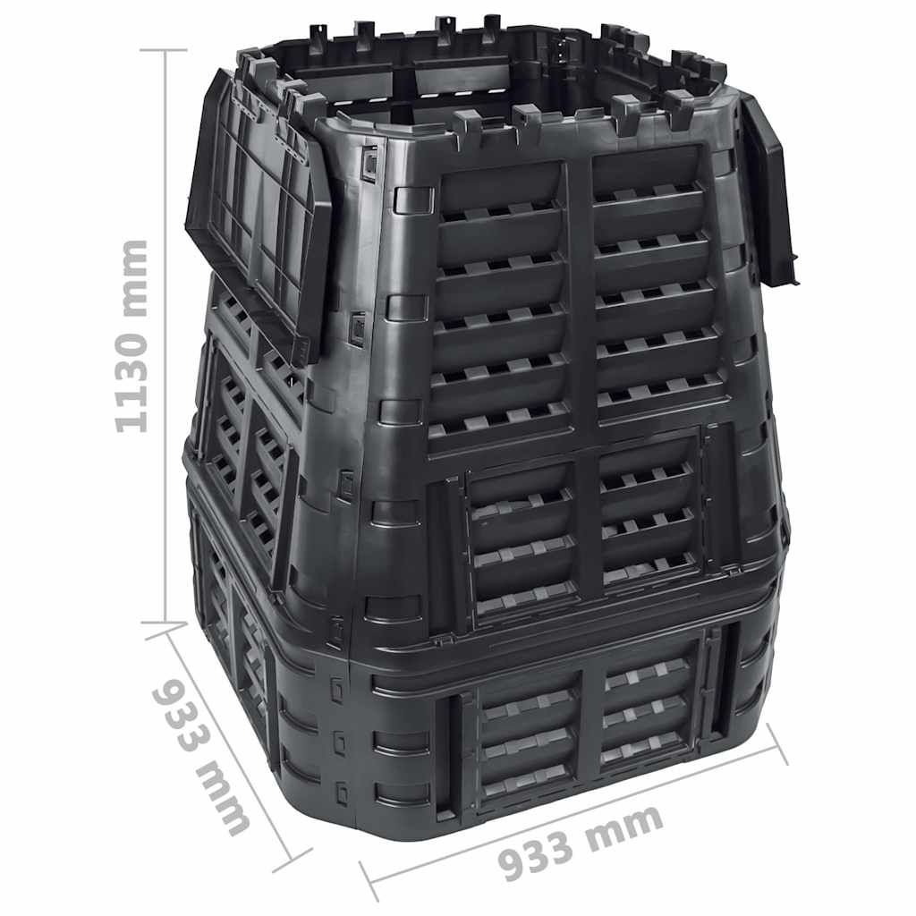 Sodo komposto dėžė, juoda, 93,3×93,3x113cm, 740 l Sodo komposto dėžė, juoda, 93,3x93,3x113cm, 740 l