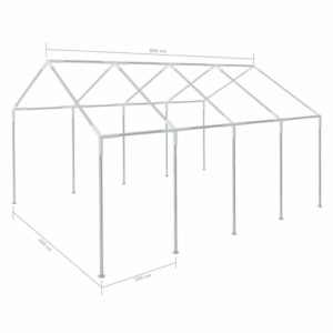 Proginė palapinė, baltos spalvos, 8x4m (49303+42127)