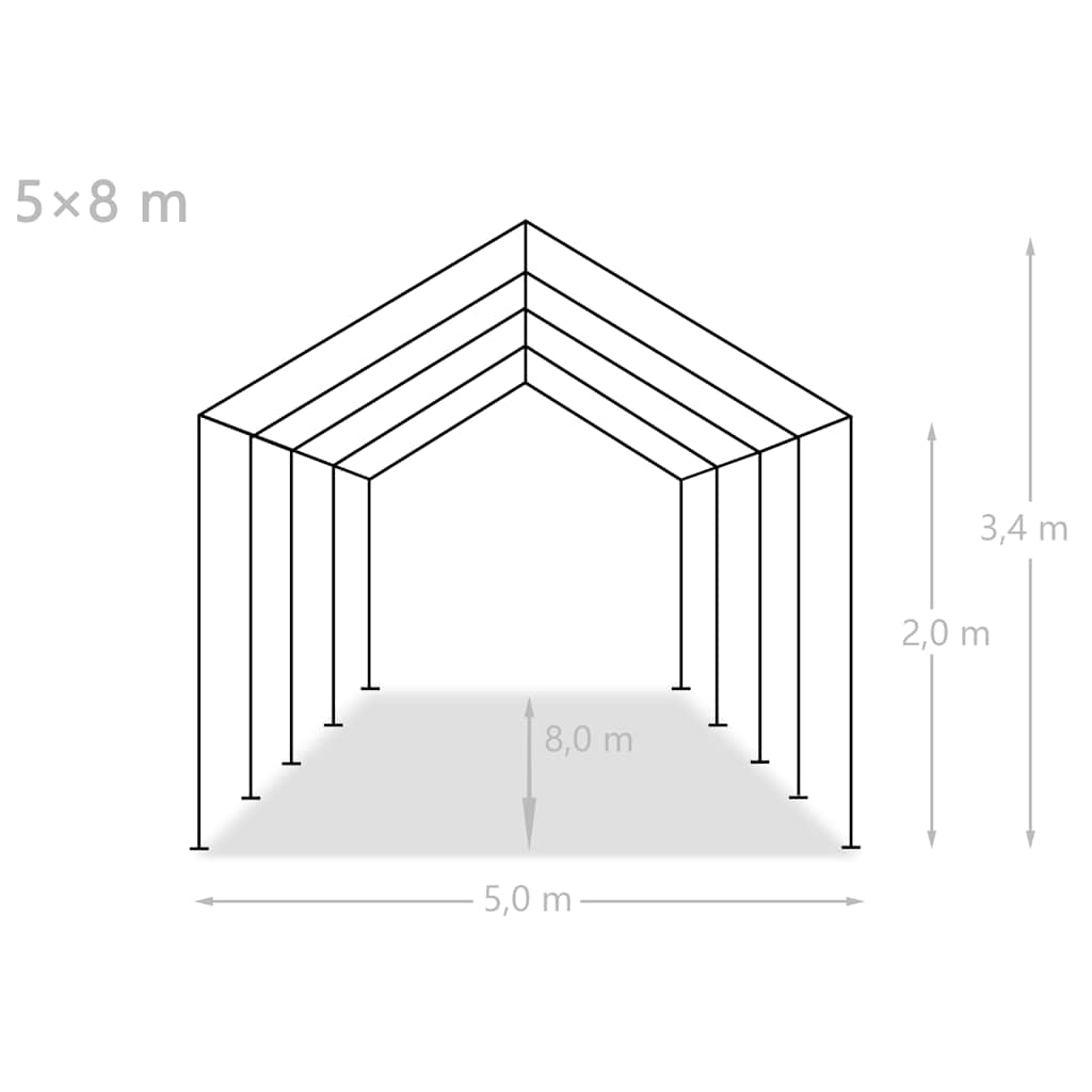 Proginė palapinė, PE, 5x8m, balta Proginė palapinė, PE, 5x8m, balta