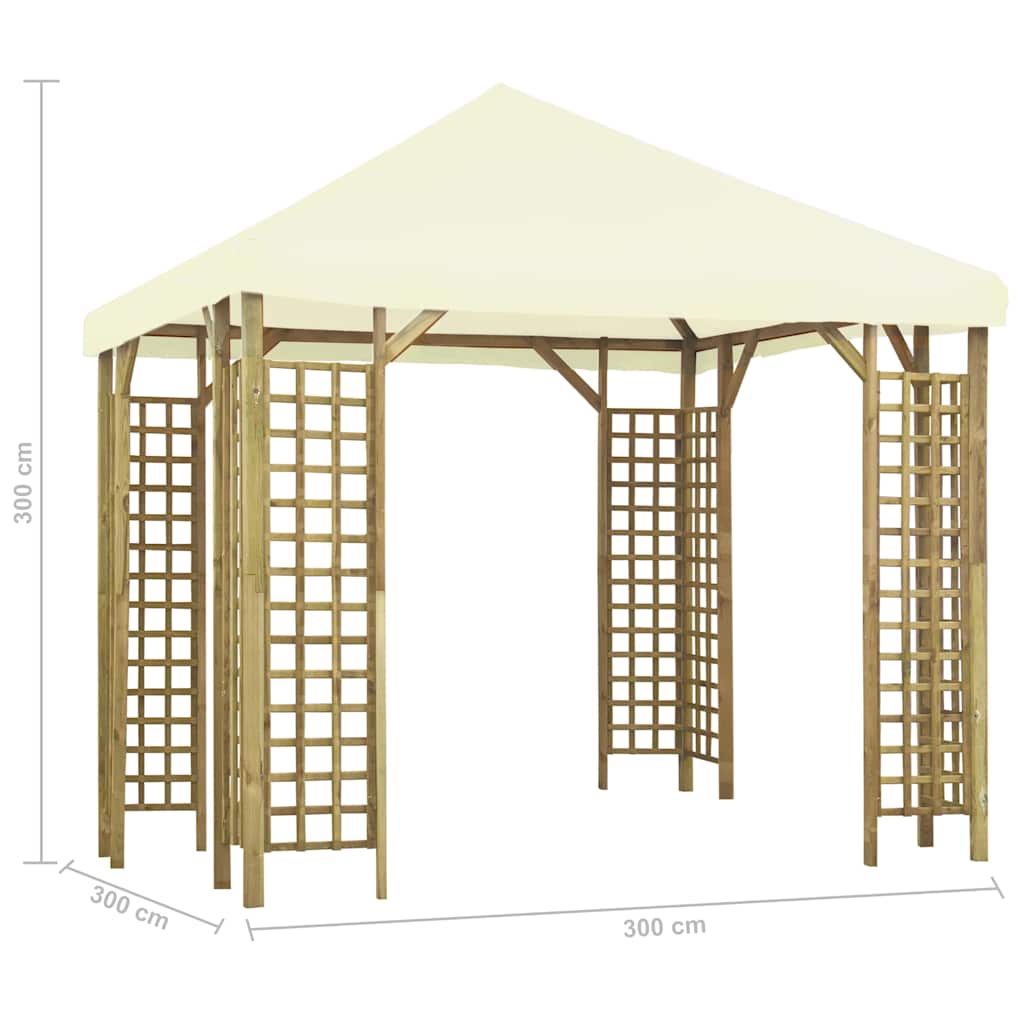 Pavėsinė, kreminės baltos spalvos, 3x3m Pavėsinė, kreminės baltos spalvos, 3x3m