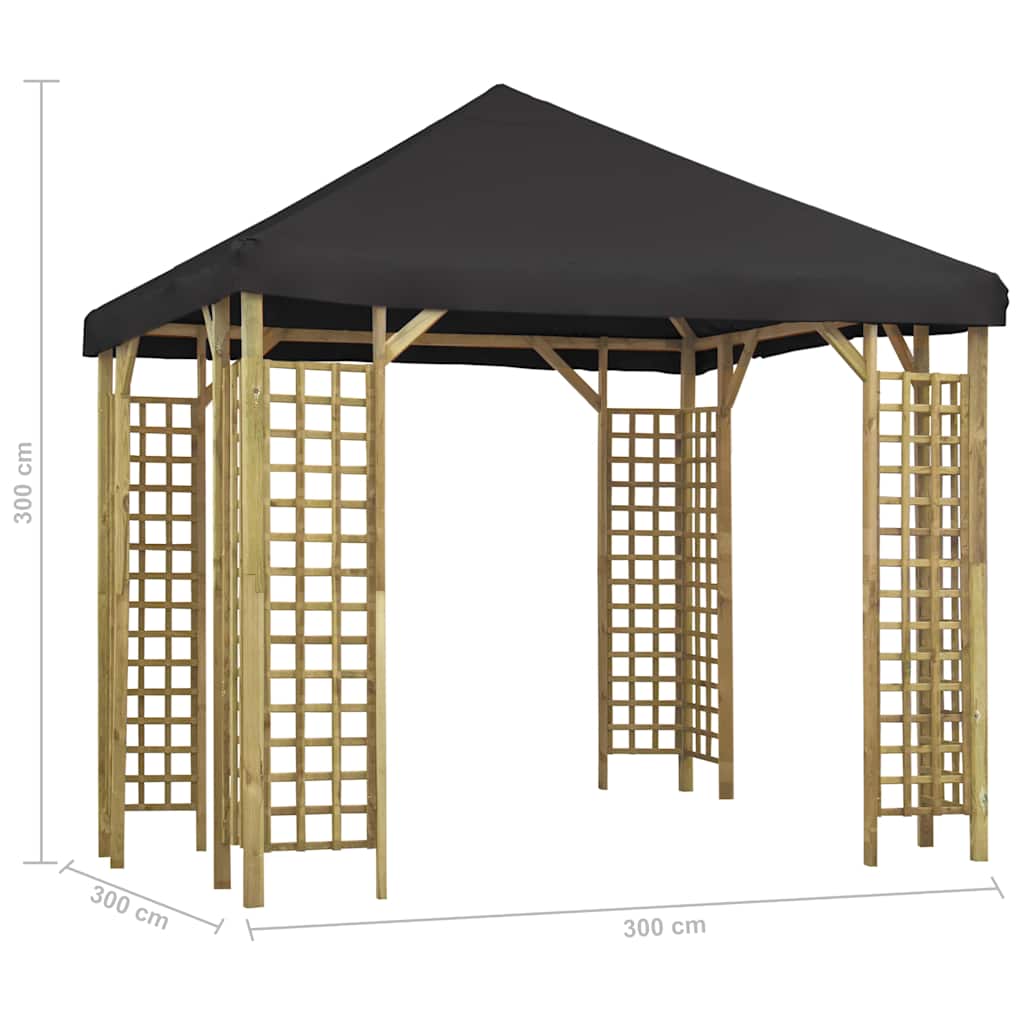 Pavėsinė, antracito spalvos, 3x3m Pavėsinė, antracito spalvos, 3x3m