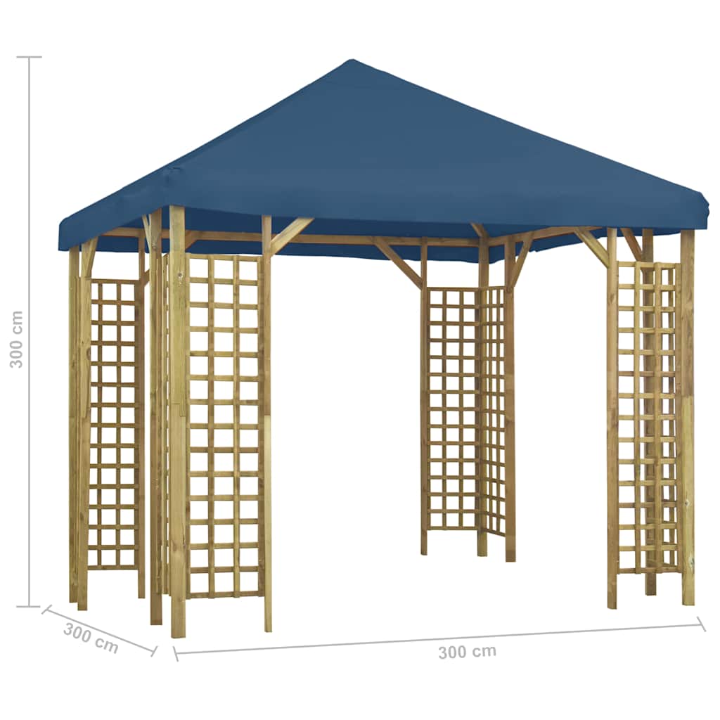 Pavėsinė, mėlynos spalvos, 3x3m Pavėsinė, mėlynos spalvos, 3x3m