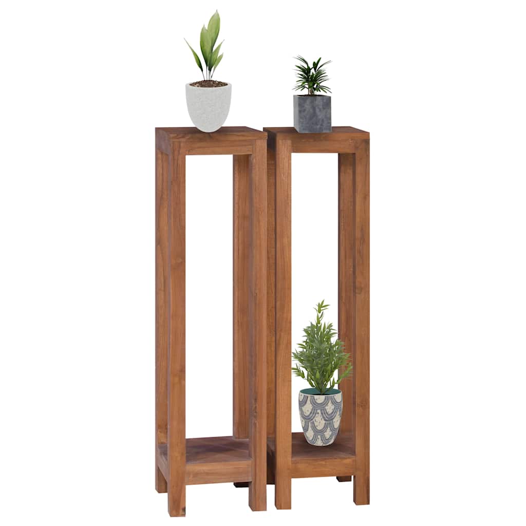 Stovai augalams, 2vnt., 25x25x100cm, tikmedžio medienos masyvas Stovai augalams, 2vnt., 25x25x100cm, tikmedžio medienos masyvas - Image 2