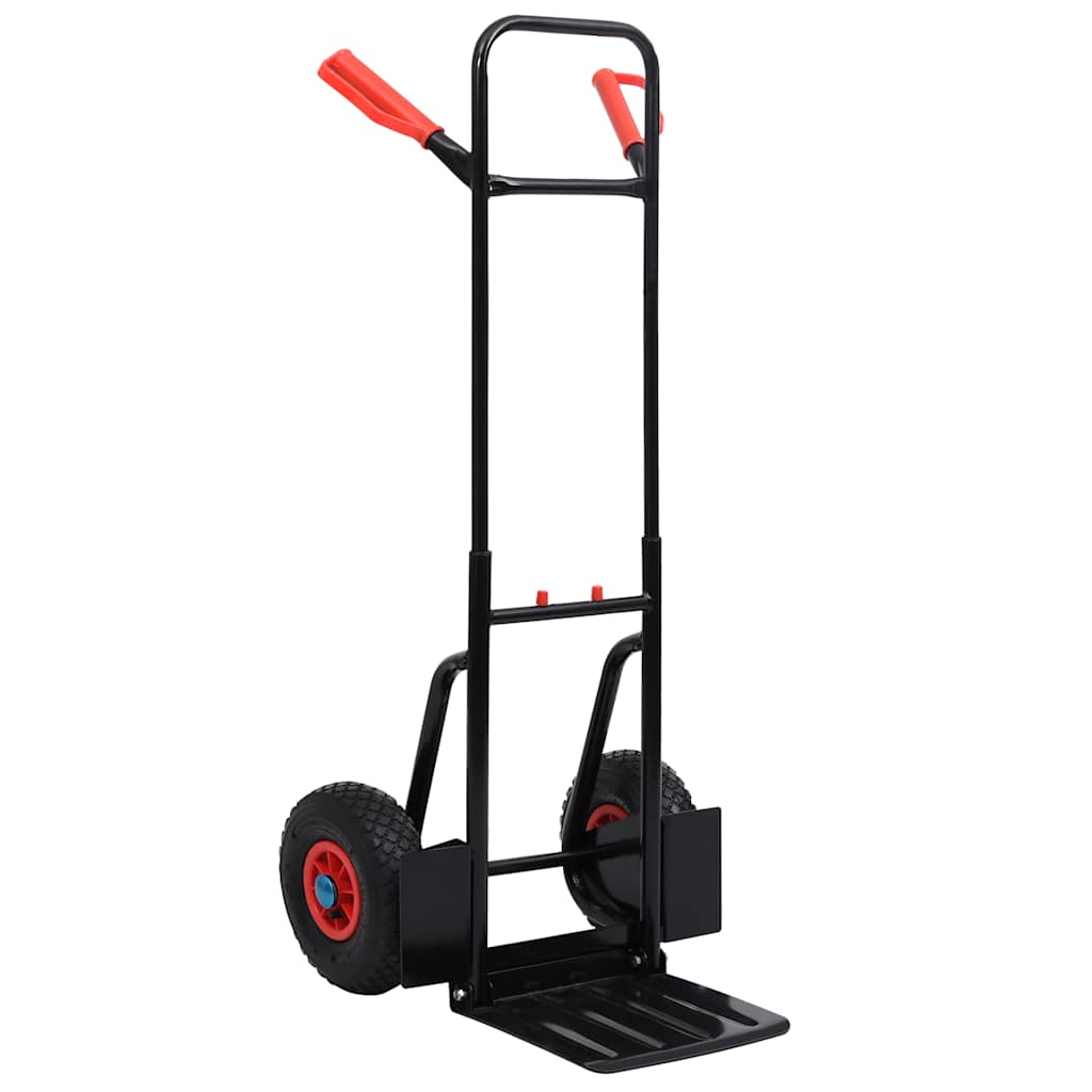 Teleskopinis rankinis vežimėlis, juodas ir raudonas, 200kg Teleskopinis rankinis vežimėlis, juodas ir raudonas, 200kg - Image 2