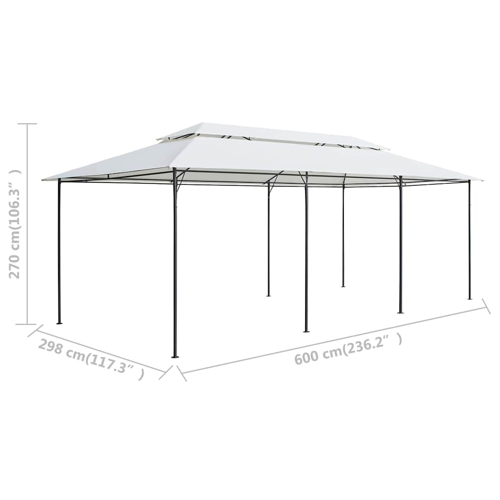 Pavėsinė, baltos spalvos, 600x298x270cm, 180g/m² Pavėsinė, baltos spalvos, 600x298x270cm, 180g/m² - Image 6