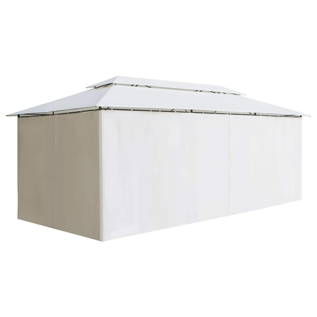 Pavėsinė su užuolaidomis, balta, 600x298x270cm, 180g/m² Pavėsinė su užuolaidomis, balta, 600x298x270cm, 180g/m² - Image 3