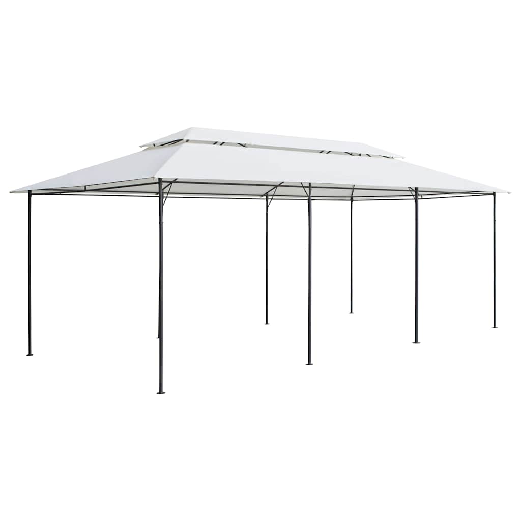 Pavėsinė su užuolaidomis, balta, 600x298x270cm, 180g/m² Pavėsinė su užuolaidomis, balta, 600x298x270cm, 180g/m² - Image 4