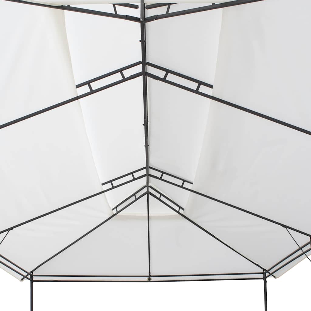 Pavėsinė su užuolaidomis, balta, 600x298x270cm, 180g/m² Pavėsinė su užuolaidomis, balta, 600x298x270cm, 180g/m² - Image 6