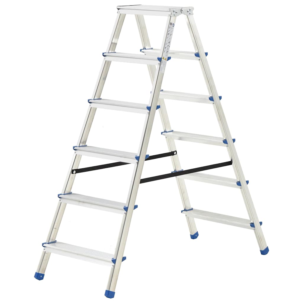 Aliuminės dvipusės kopėčios, 136cm, 6 laipteliai Aliuminės dvipusės kopėčios, 136cm, 6 laipteliai - Image 2