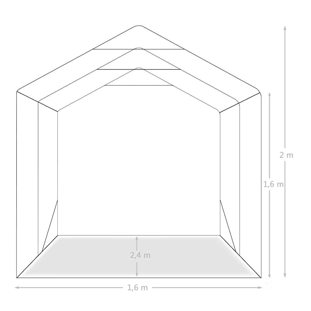 Garažas-palapinė, žalios spalvos, 1,6×2,4m, PVC (310022+310023) Garažas-palapinė, žalios spalvos, 1,6x2,4m, PVC (310022+310023) - Image 10