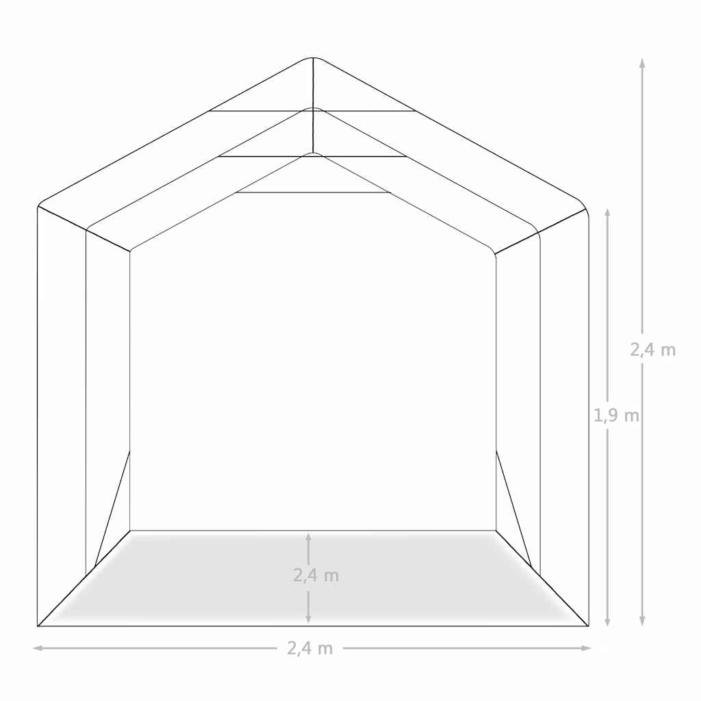 Garažas-palapinė, žalios spalvos, 2,4×2,4m, PVC (310024+310025) Garažas-palapinė, žalios spalvos, 2,4x2,4m, PVC (310024+310025) - Image 10