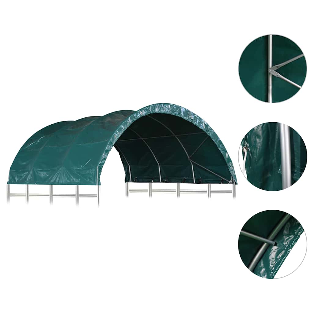 Palapinė gyvuliams, žalia, 3,7×3,7m, PVC (310028+310029) Palapinė gyvuliams, žalia, 3,7x3,7m, PVC (310028+310029) - Image 4