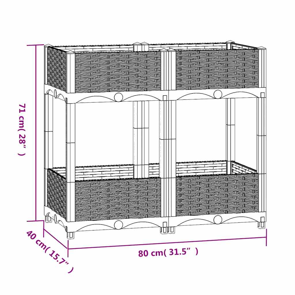 Aukštas lovelis, 80x40x71cm, polipropilenas Aukštas lovelis, 80x40x71cm, polipropilenas - Image 9