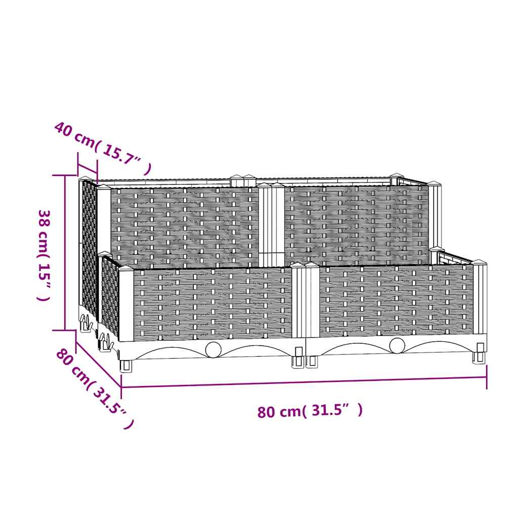 Aukštas lovelis, 80x80x38cm, polipropilenas Aukštas lovelis, 80x80x38cm, polipropilenas - Image 8