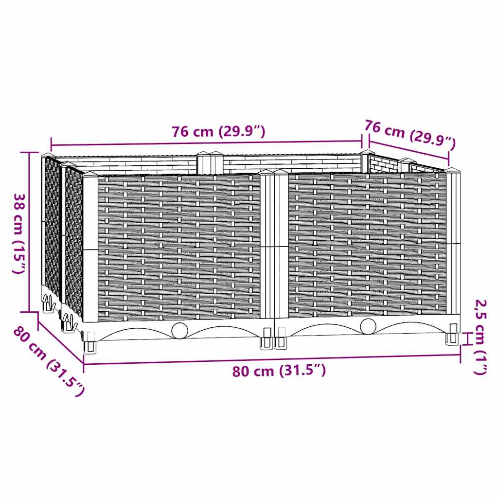 Aukštas lovelis, 80x80x38cm, polipropilenas Aukštas lovelis, 80x80x38cm, polipropilenas - Image 8