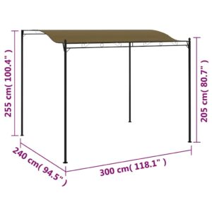 Uždanga nuo saulės, taupe spalvos, 3x2,4m, 180g/m²