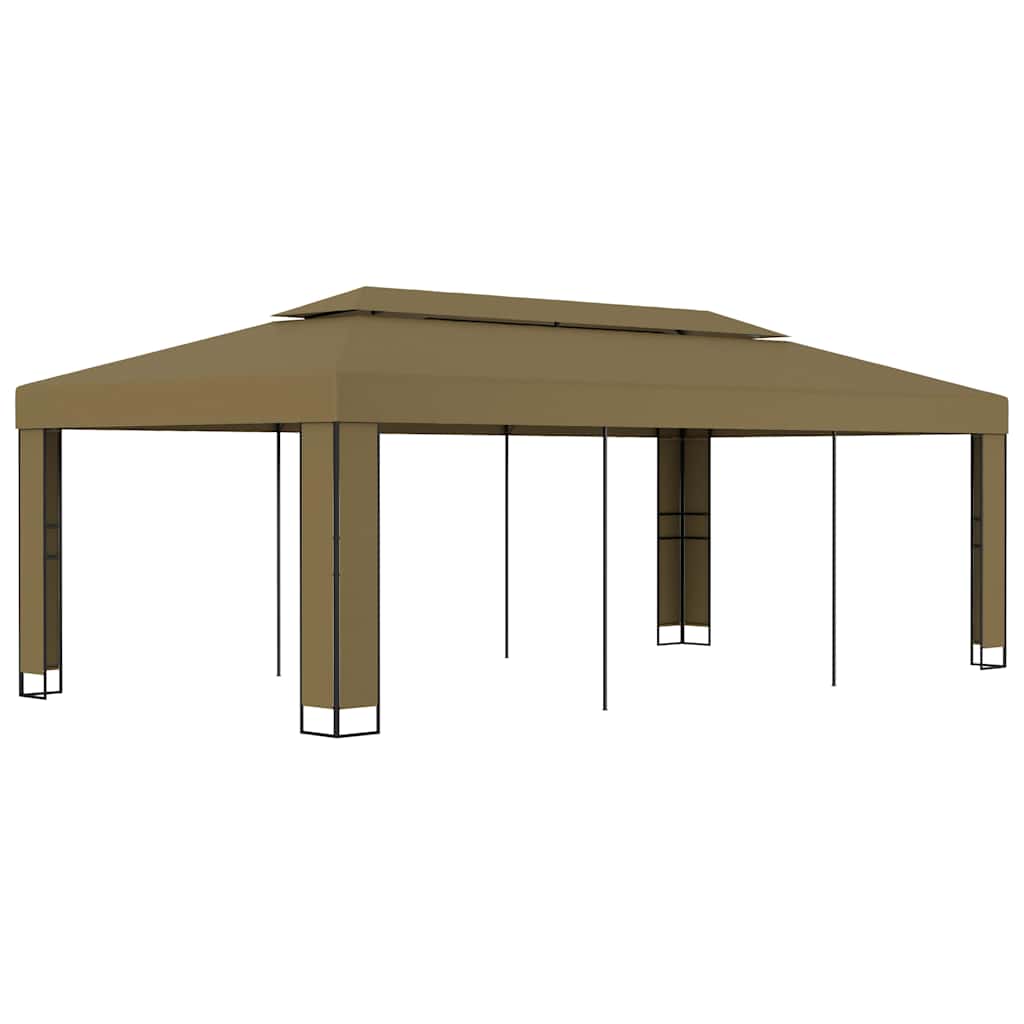 Pavėsinė su dvigubu stogu, taupe spalvos, 3x6m, 180g/m² Pavėsinė su dvigubu stogu, taupe spalvos, 3x6m, 180g/m² - Image 2