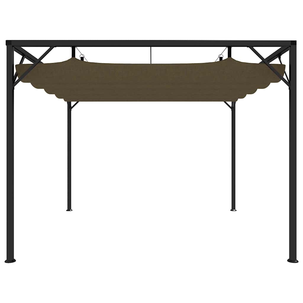 Sodo pavėsinė su įtraukiamu stogu, taupe spalvos, 3x3m, 180g/m² Sodo pavėsinė su įtraukiamu stogu, taupe spalvos, 3x3m, 180g/m² - Image 3