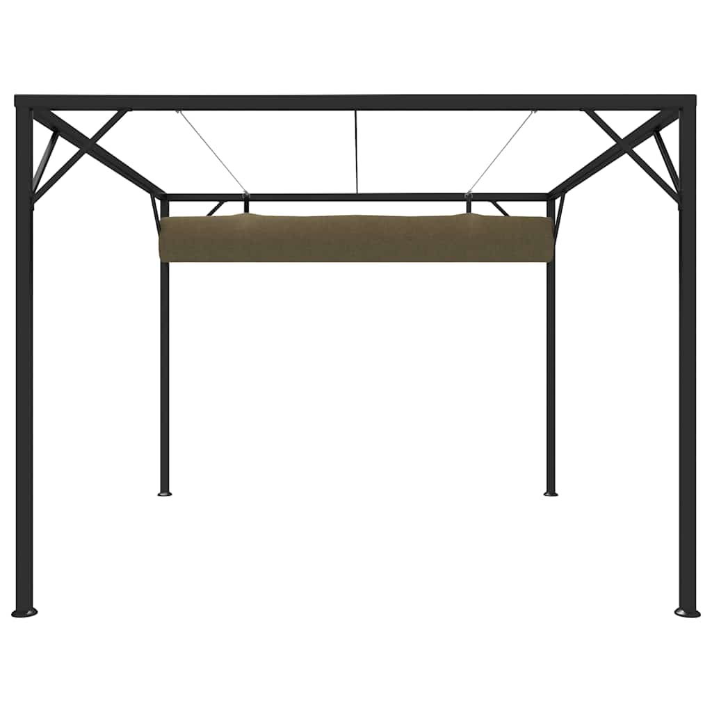 Sodo pavėsinė su įtraukiamu stogu, taupe spalvos, 3x3m, 180g/m² Sodo pavėsinė su įtraukiamu stogu, taupe spalvos, 3x3m, 180g/m² - Image 4