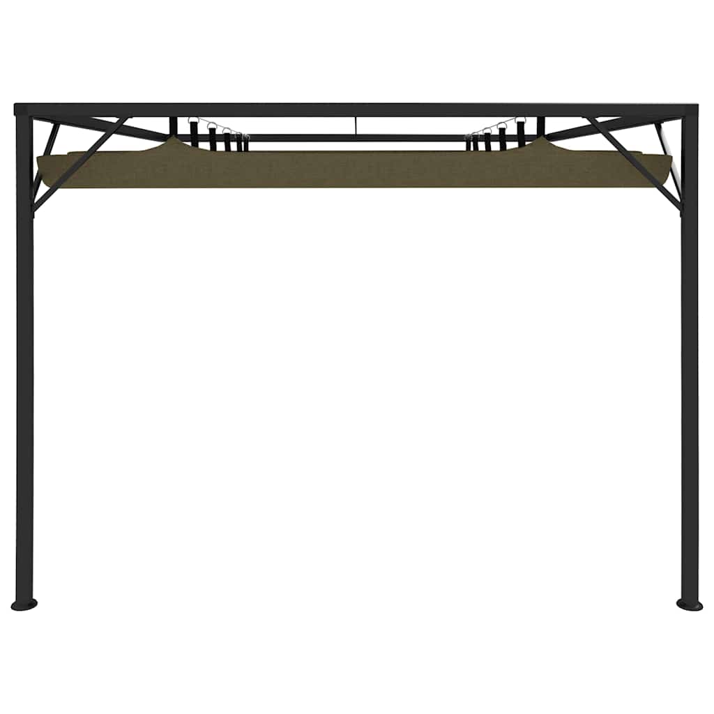 Sodo pavėsinė su įtraukiamu stogu, taupe spalvos, 3x3m, 180g/m² Sodo pavėsinė su įtraukiamu stogu, taupe spalvos, 3x3m, 180g/m² - Image 4
