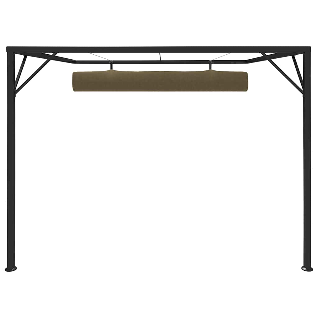 Sodo pavėsinė su įtraukiamu stogu, taupe spalvos, 3x3m, 180g/m² Sodo pavėsinė su įtraukiamu stogu, taupe spalvos, 3x3m, 180g/m² - Image 6