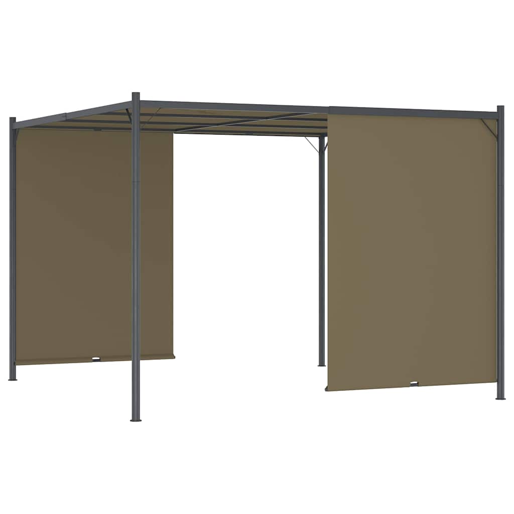 Sodo pergolė su įtraukiamu stogu, taupe spalvos, 3x3m, 180g/m² Sodo pergolė su įtraukiamu stogu, taupe spalvos, 3x3m, 180g/m² - Image 4