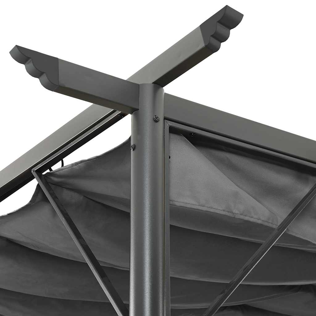 Pergolė su įtraukiamu stogu, antracito spalvos, 3x3m, plienas Pergolė su įtraukiamu stogu, antracito spalvos, 3x3m, plienas - Image 3