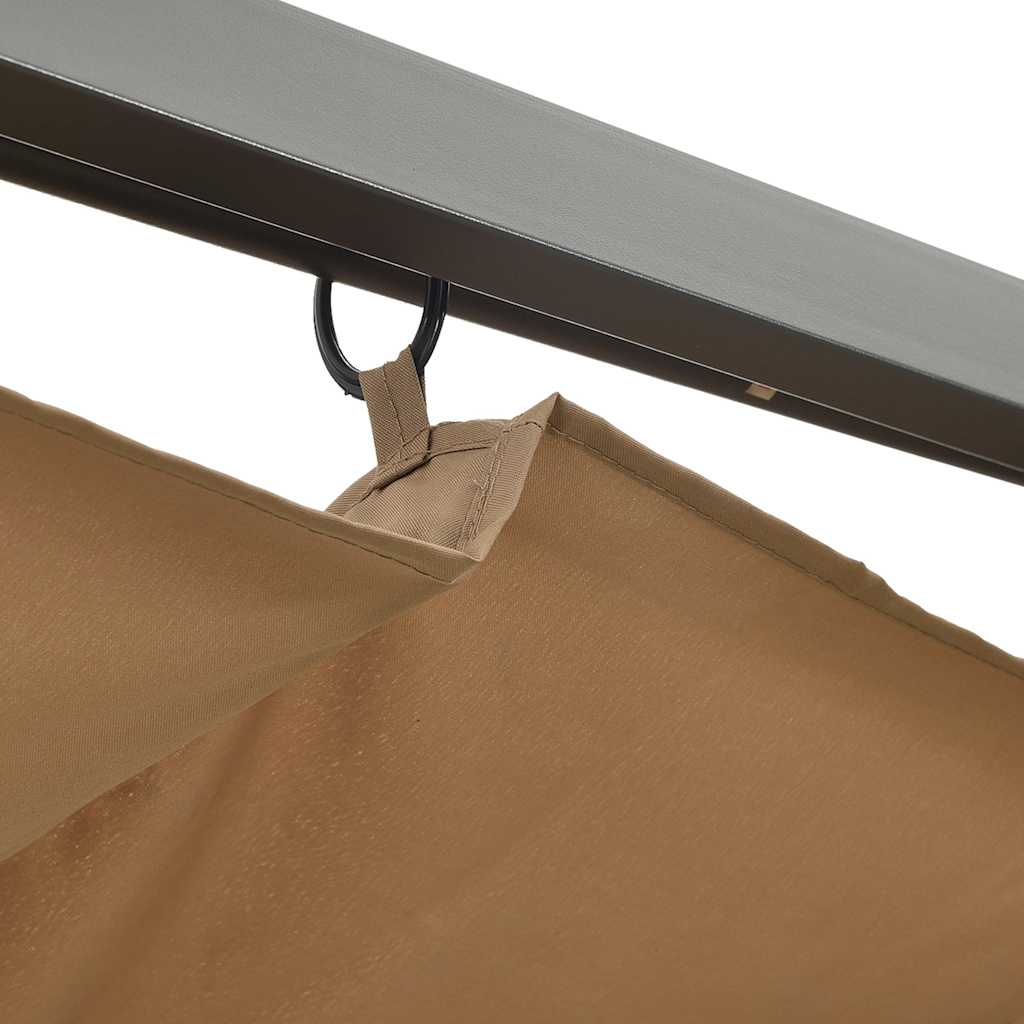 Pergolė su įtraukiamu stogu, taupe spalvos, 3x3m, plienas Pergolė su įtraukiamu stogu, taupe spalvos, 3x3m, plienas - Image 4