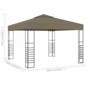 Sodo palapinė, taupe spalvos, 3x3m, 180 g/m²