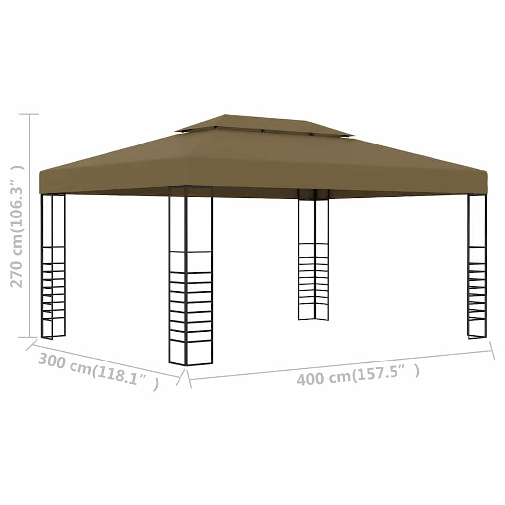 Pavėsinė, taupe spalvos, 3x4m, 180g/m² Pavėsinė, taupe spalvos, 3x4m, 180g/m²