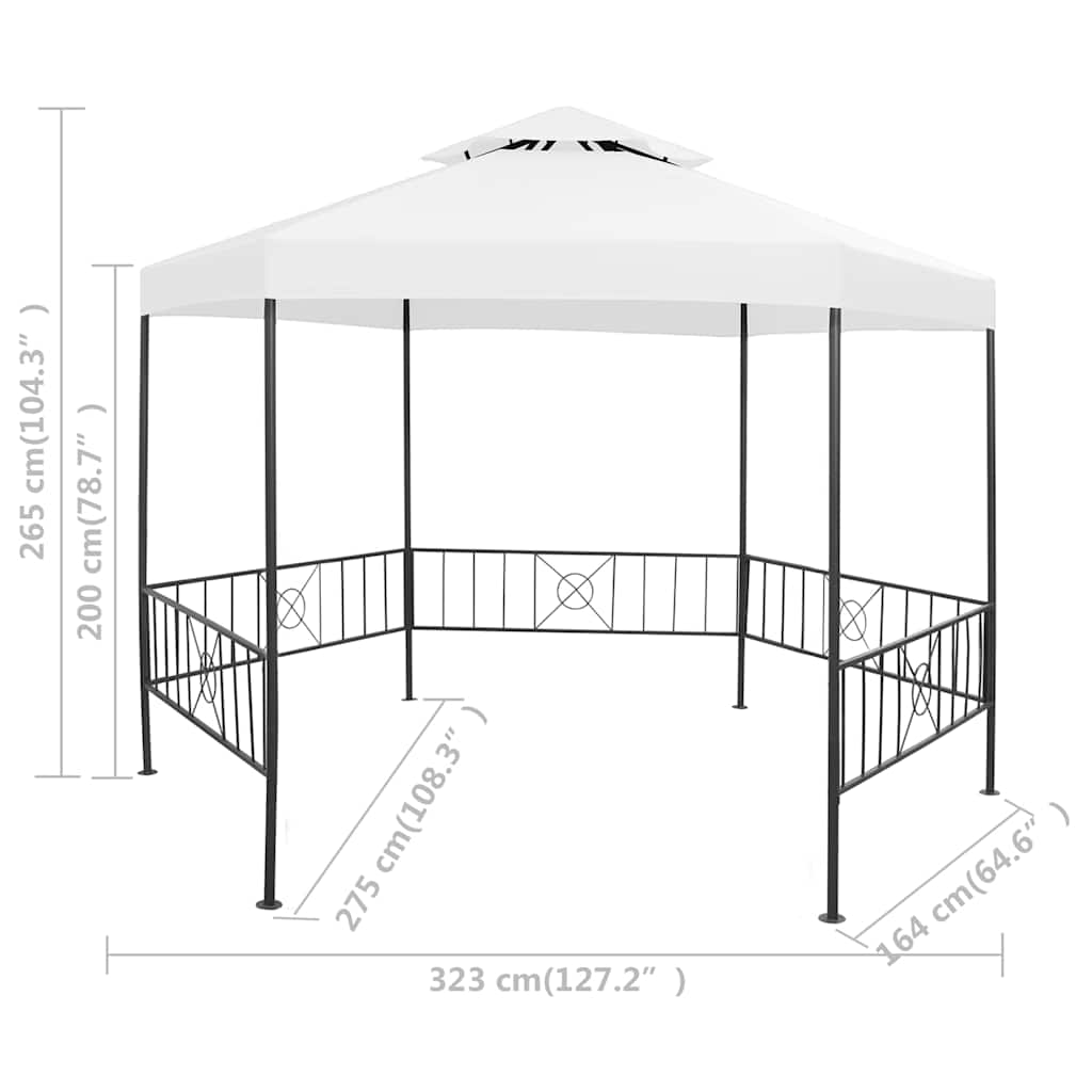 Sodo pavėsinė, baltos spalvos, 323x275x265cm, 180g/m² Sodo pavėsinė, baltos spalvos, 323x275x265cm, 180g/m²
